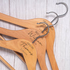 Personalised Mens Large Name Natural Wood Wedding Hangers