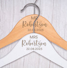 Personalised Mr & Mrs Wooden Hangers