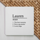 Personalised Name Definition Square Coaster