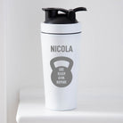 Personalised Kettle Bell Protein Shaker Bottle - White - Protein Shaker Bottles
