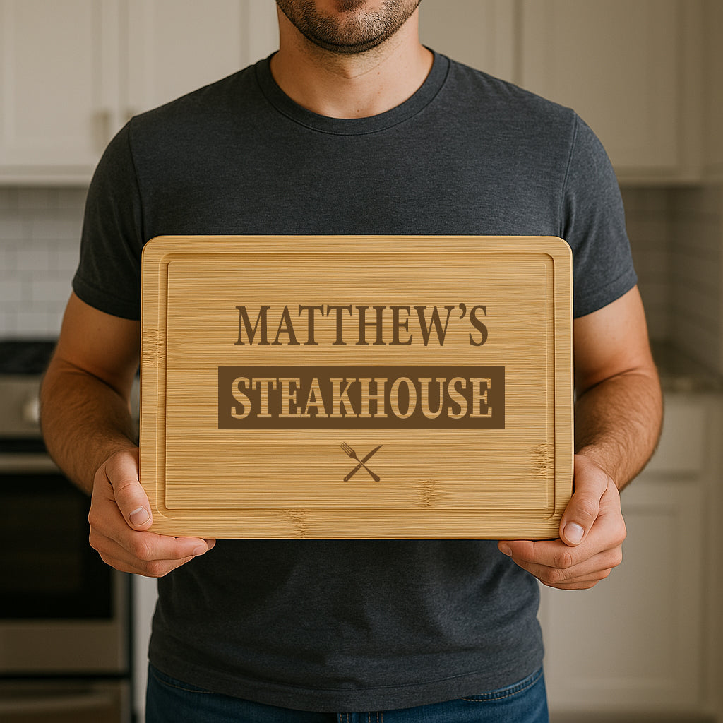 Personalised Steakhouse Wooden Chopping Board - Chopping Boards