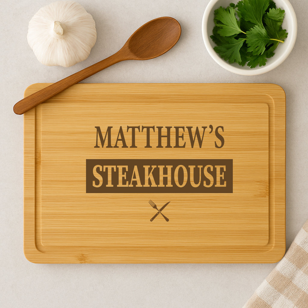 Personalised Steakhouse Wooden Chopping Board - Chopping Boards