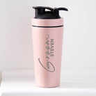 Personalised Groom Wedding Protein Shaker Bottle - Pink - Protein Shaker Bottles
