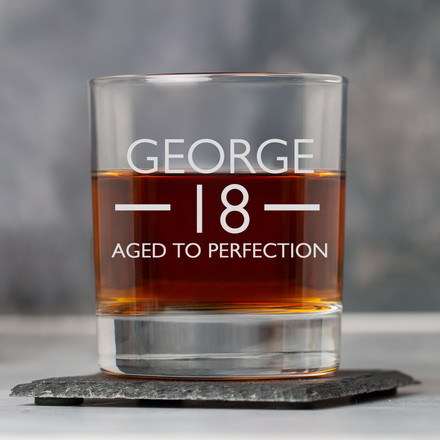 Personalised 18th Birthday Aged Glass Tumbler - Glass Tumblers
