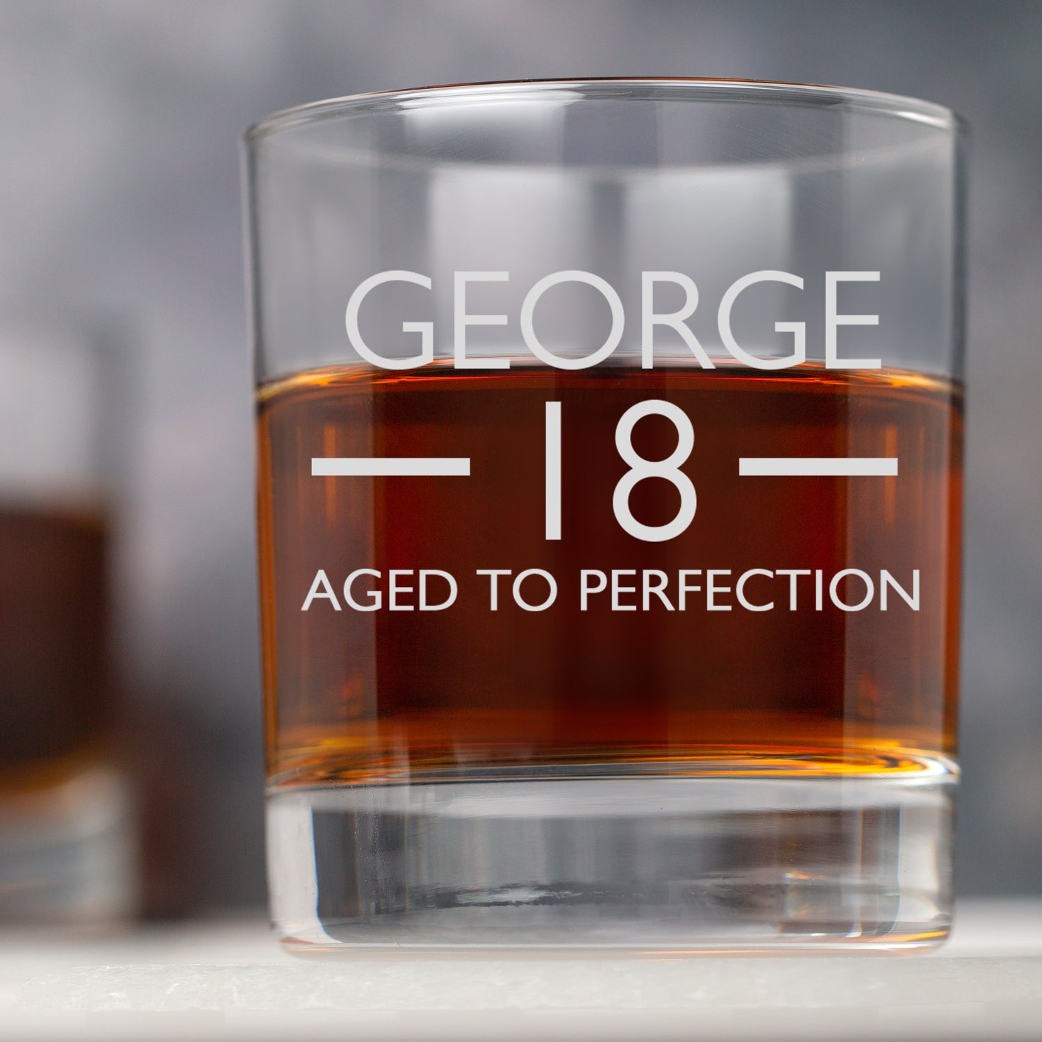 Personalised 18th Birthday Aged Glass Tumbler - Glass Tumblers