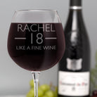 Personalised 18th Birthday Aged Bottle Of Wine Glass - Wine Glasses