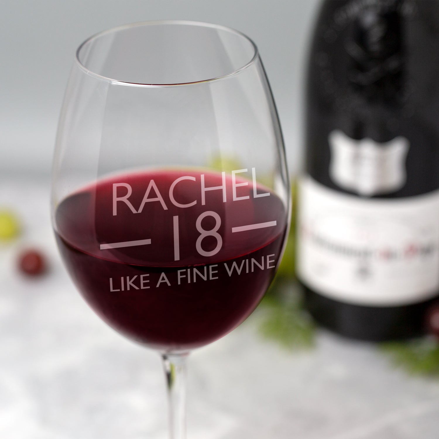 Personalised 18th Birthday Aged Large Wine Glass  Spoken Gifts LTD