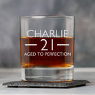 Personalised 21st Birthday Aged Glass Tumbler - Glass Tumblers