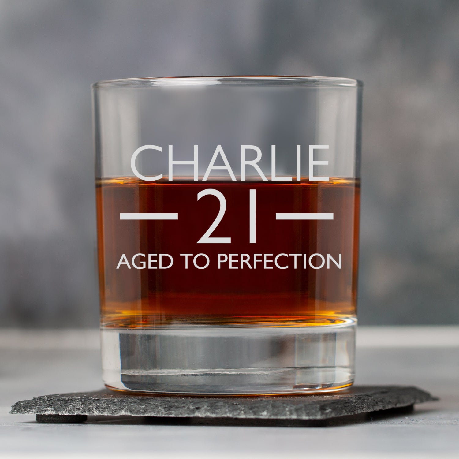 Personalised 21st Birthday Aged Glass Tumbler - Glass Tumblers