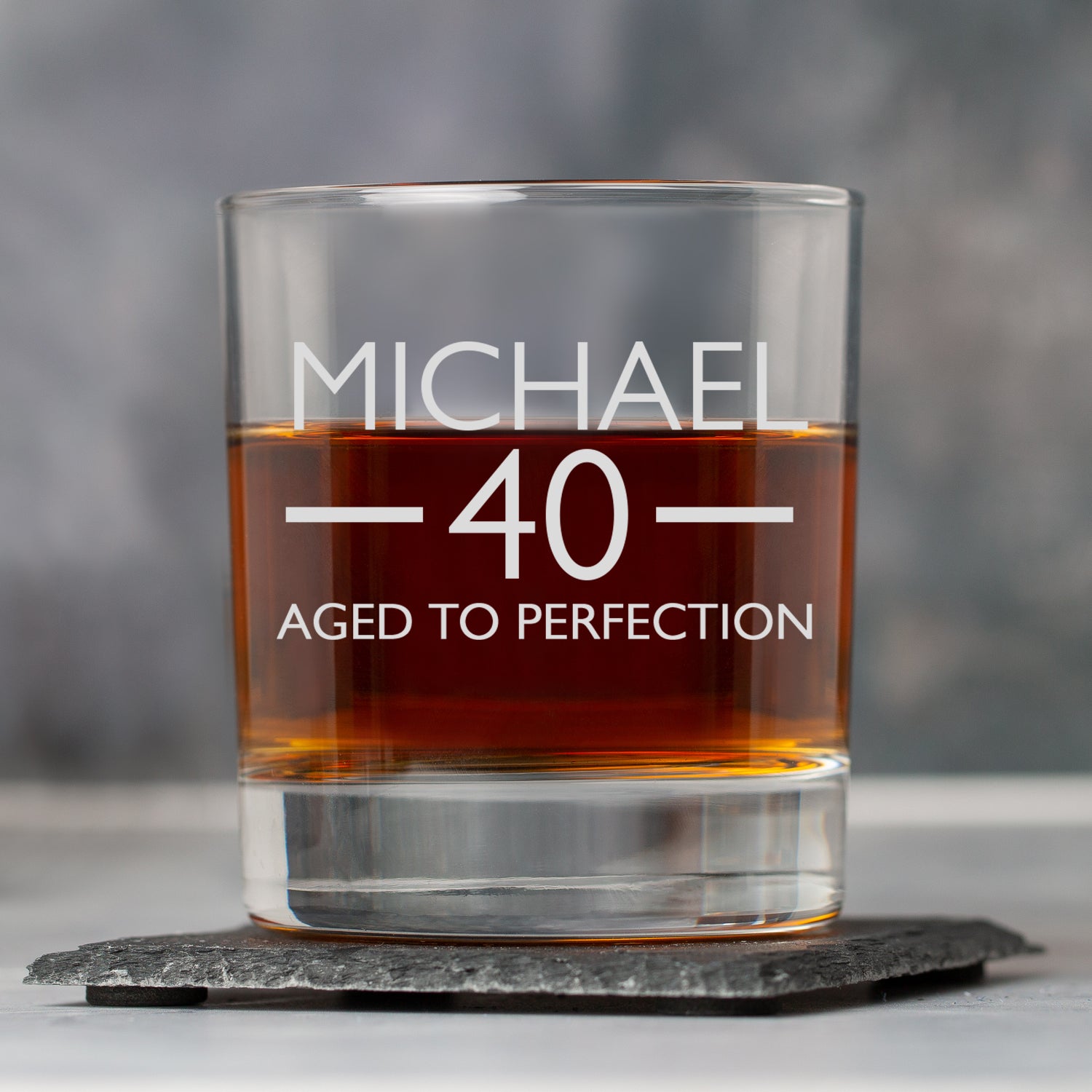 Personalised 40th Birthday Aged Glass Tumbler - Glass Tumblers