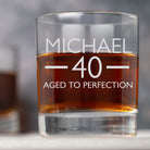 Personalised 40th Birthday Aged Glass Tumbler - Glass Tumblers