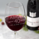 Personalised 40th Birthday Aged Large Wine Glass - Wine Glasses