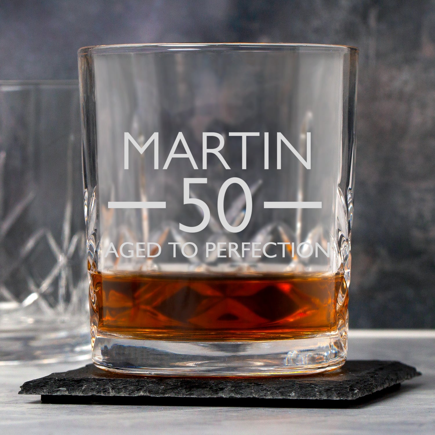 Personalised 50th Birthday Aged Crystal Glass Tumbler - Glass Tumblers
