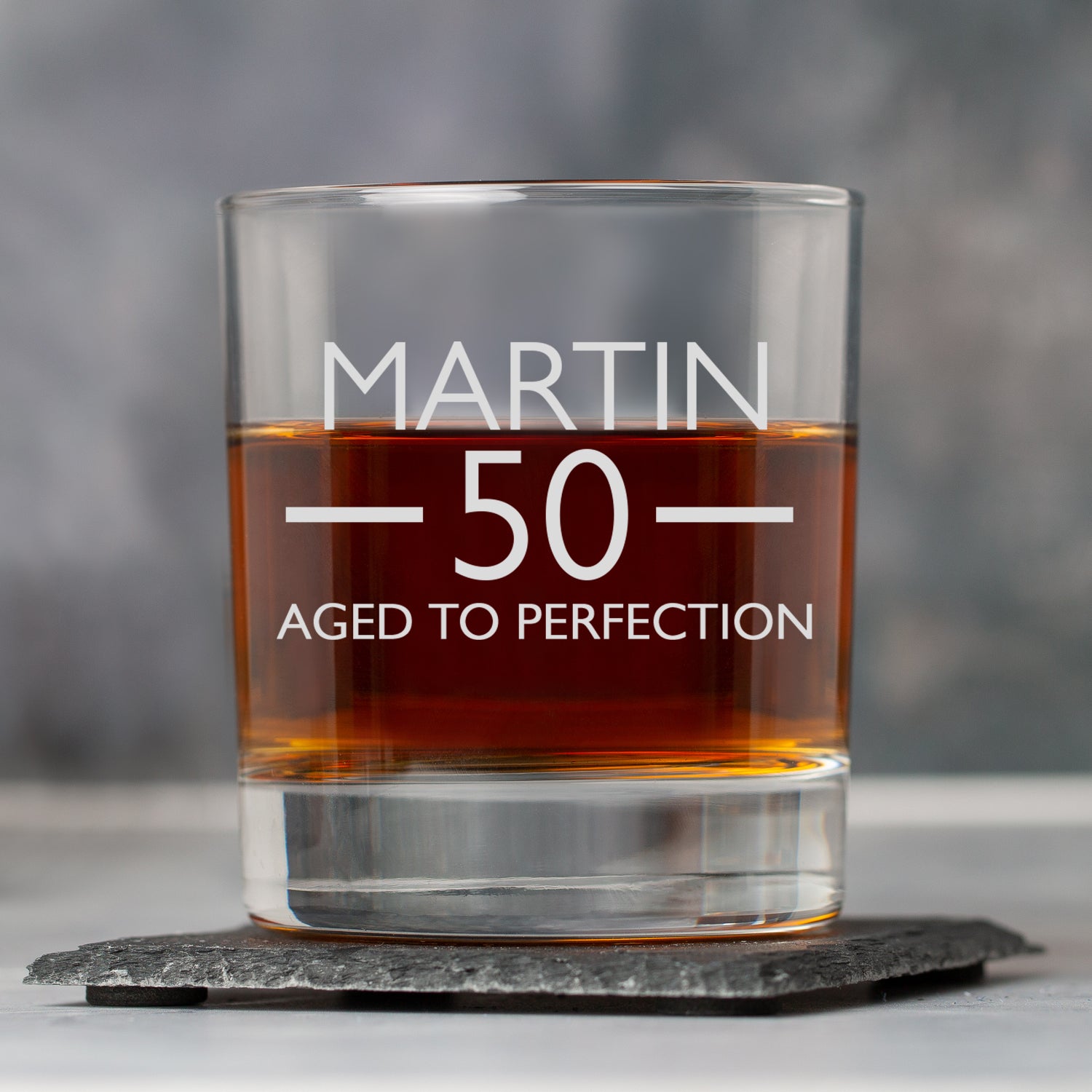 Personalised 50th Birthday Aged Glass Tumbler - Glass Tumblers