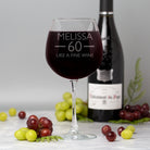 Personalised 60th Birthday Aged Bottle of Wine Glass - Wine Glasses
