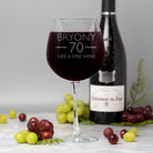 Personalised 70th Birthday Aged Bottle of Wine Glass - Wine Glasses