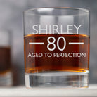 Personalised 80th Birthday Aged Glass Tumbler - Glass Tumblers