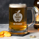 Personalised Best Teacher Ever Glass Pint Stern Tankard - Beer Glasses