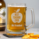 Personalised Best Teacher Ever Glass Pint Stern Tankard - Beer Glasses
