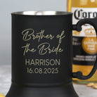 Personalised Brother of the Bride Script Wedding Black Stainless Steel Tankard - Stainless Steel Tankards