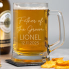Personalised Father of the Groom Script Wedding Glass Pint Stern Tankard - Beer Glasses