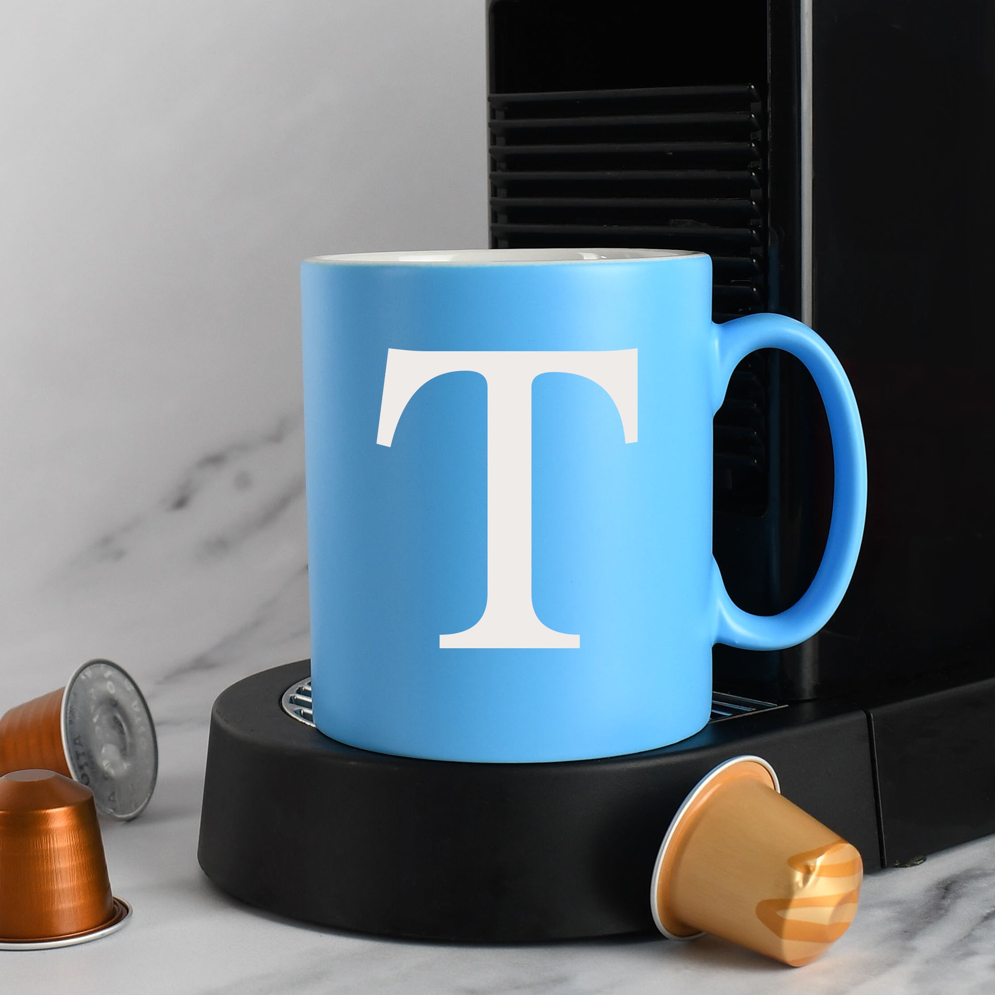 Personalised Initial Mug - Light Blue - Mugs