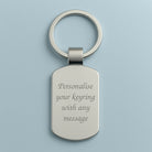 Personalised Message Rectangle Keyring - Key Rings