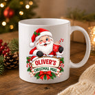 Personalised Santa Christmas mug with the design printed on both sides