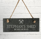 Personalised Shed Slate Sign | Engraved Hammer Design