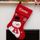 Personalised Snowman Red Deluxe Christmas Stocking - Stockings