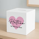 Personalised Pink Heart Wooden Money Box - Money Boxes