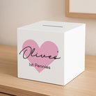 Personalised Pink Heart Wooden Money Box - Money Boxes