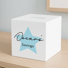 Personalised Blue Star Wooden Money Box - Money Boxes