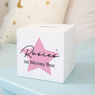 Personalised Pink Star Wooden Money Box - Money Boxes