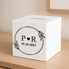 Personalised Monogram Wreath Wooden Money Box - Money Boxes