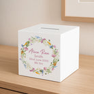 Personalised Colourful Floral Pink Wooden Money Box - Money Boxes