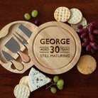 Personalised Birthday Aged Cheese Board And Knives Set - Cheeseboard Sets
