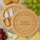 Personalised Cheeses Cheese & Wine Board And Knives Set - Cheeseboard Sets