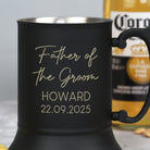 Personalised Father of the Groom Script Wedding Black Stainless Steel Tankard - Stainless Steel Tankards