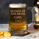 Personalised Father Of The Bride Bow Tie Glass Pint Stern Tankard - Beer Glasses