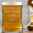 Personalised Father Of The Bride Bow Tie Glass Pint Stern Tankard - Beer Glasses