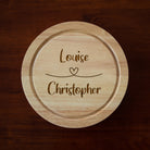 Personalised Heart Loop Cheese Board And Knives Set - Cheeseboard Sets