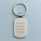 Personalised Message Rectangle Keyring - Key Rings