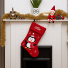 Personalised Penguin Red Deluxe Christmas Stocking - Stockings