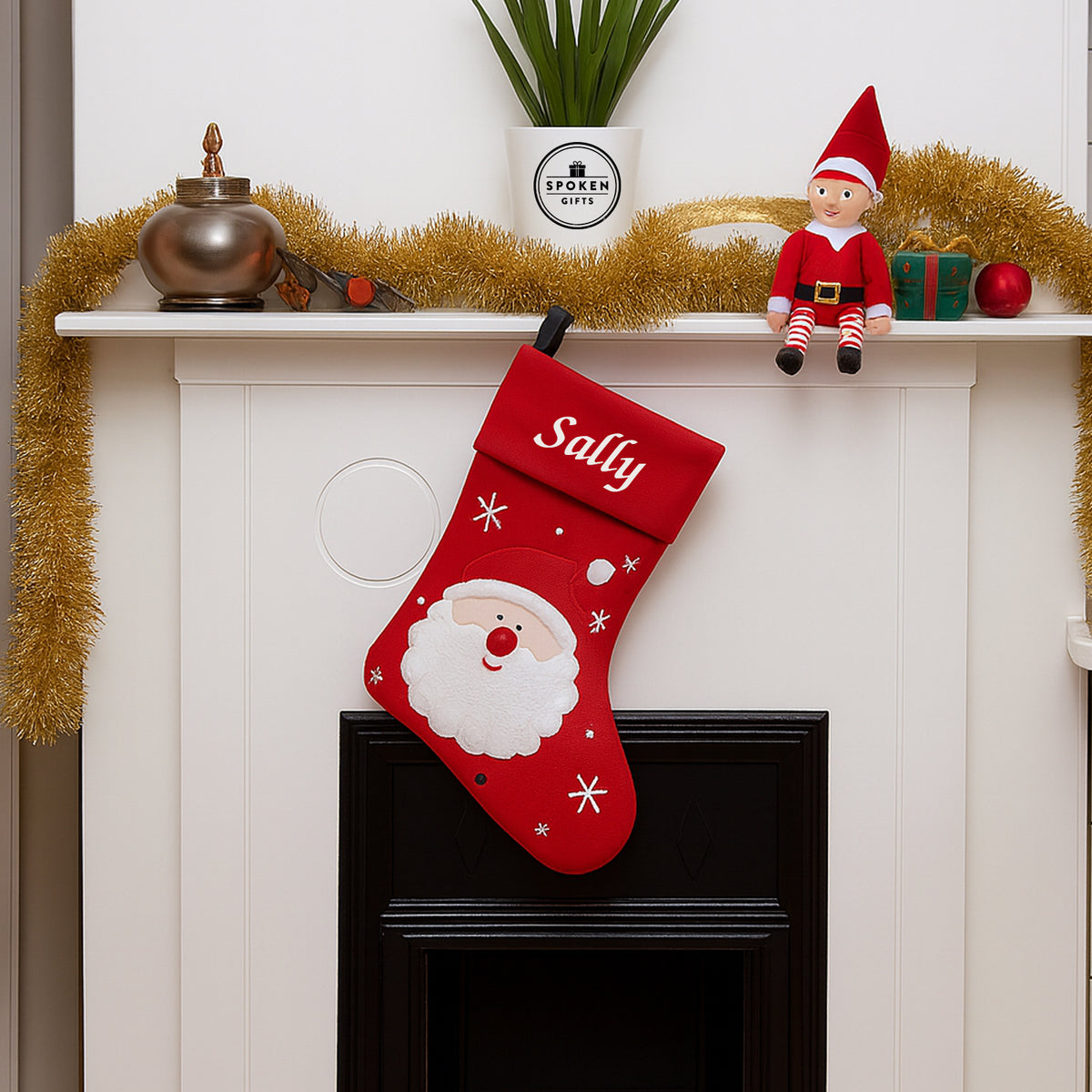 Personalised Santa Red Deluxe Christmas Stocking - Stockings