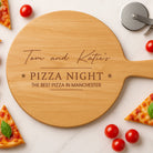 Personalised Pizza Night Large Round Pizza Board & Handle - Pizza Boards