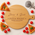 Personalised Pizza Night Large Round Pizza Board & Handle - Pizza Boards