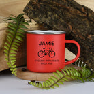 Personalised Cycling Bike Enamel Camping Mug - Red - Mugs