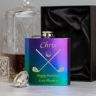 Personalised Golf & Clubs 6oz Rainbow Hip Flask - Hip Flasks