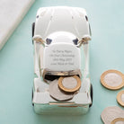 Personalised Racing Car Silver Money Box - Money Boxes